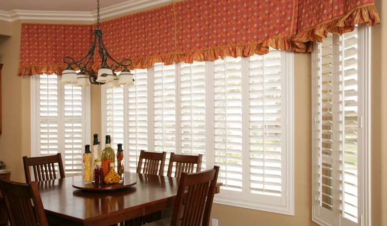 White shutters in Philadelphia dining room.